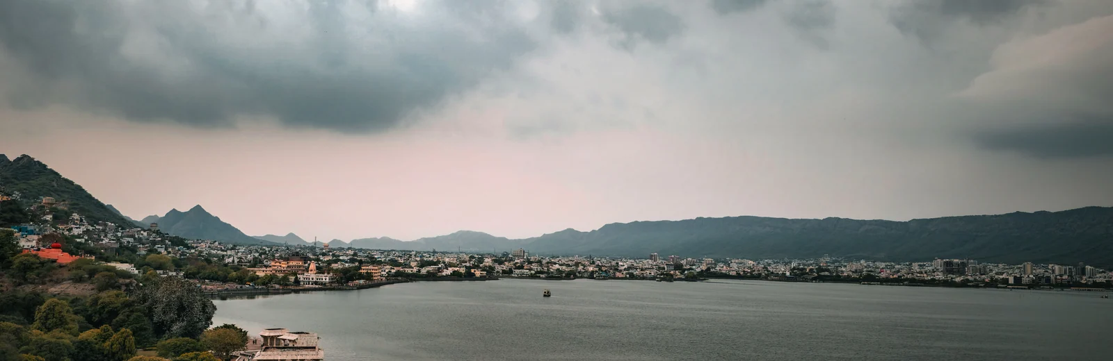 Skyline of Bramha Colony, Udaipur at golden hour
