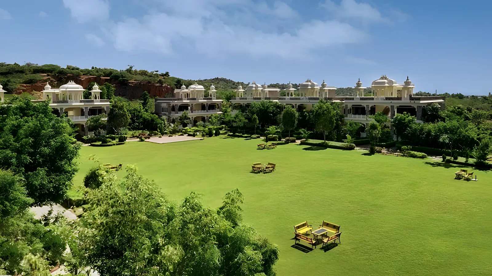 Aerial view of Chaman Bagh, Udaipur