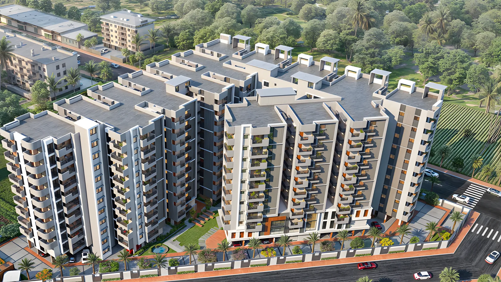 Aerial view of Mahaveer Nagar, Udaipur