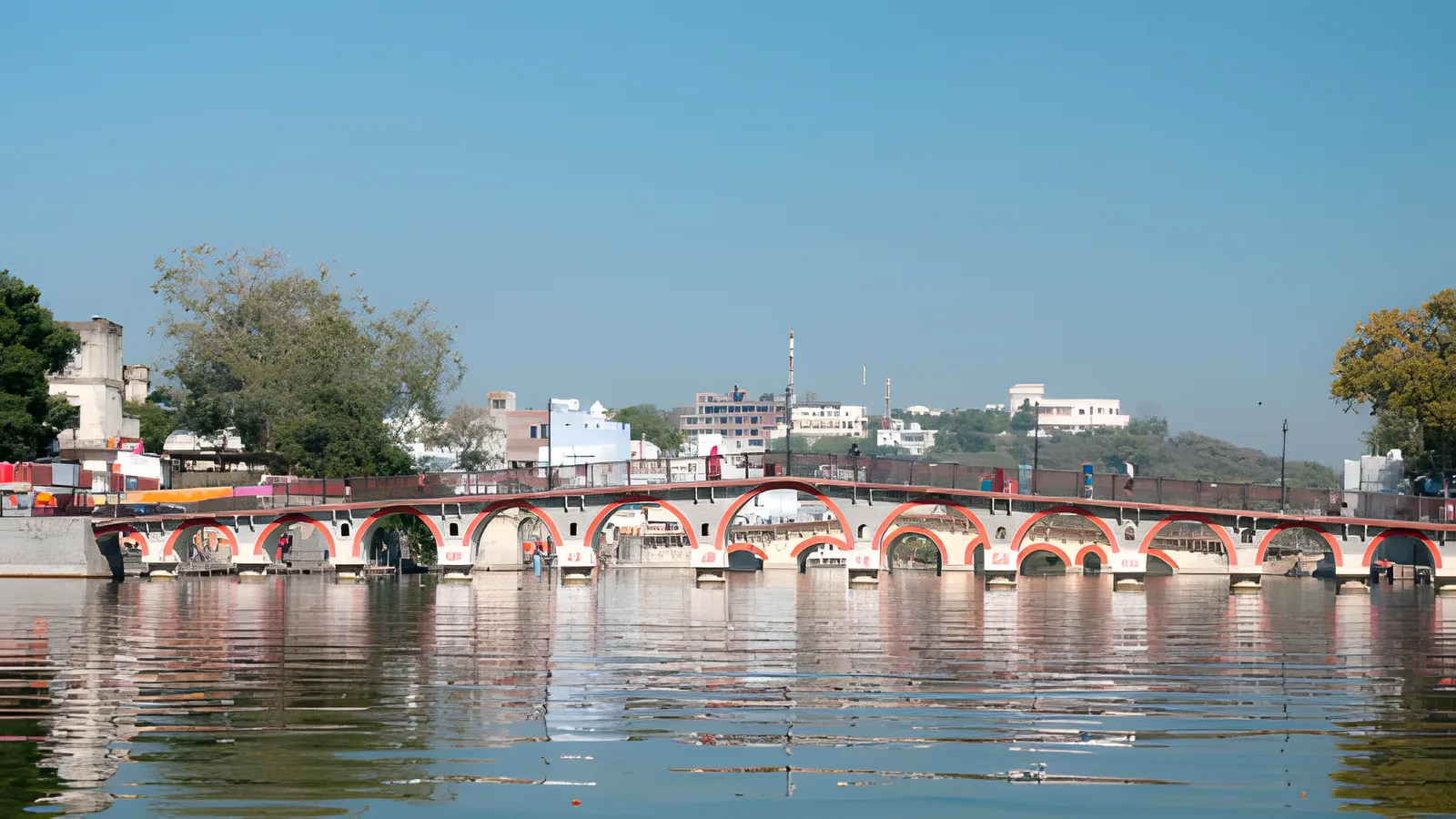 Aerial view of Pacholiya Way Bridge, Udaipur
