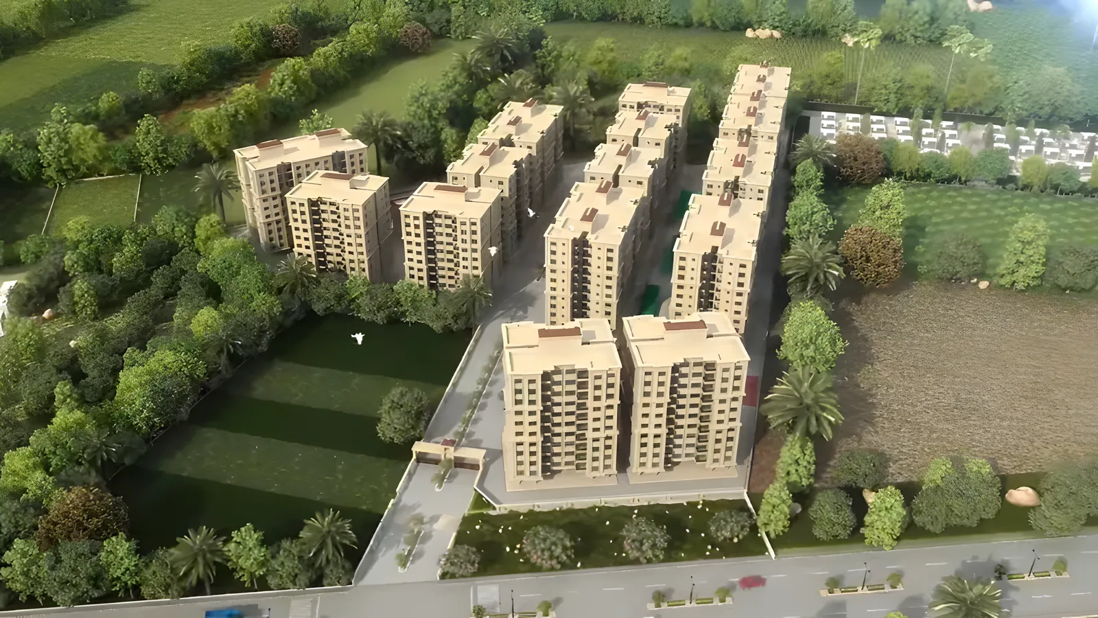 Aerial view of Nehru Chacha Nagar, Vadodara