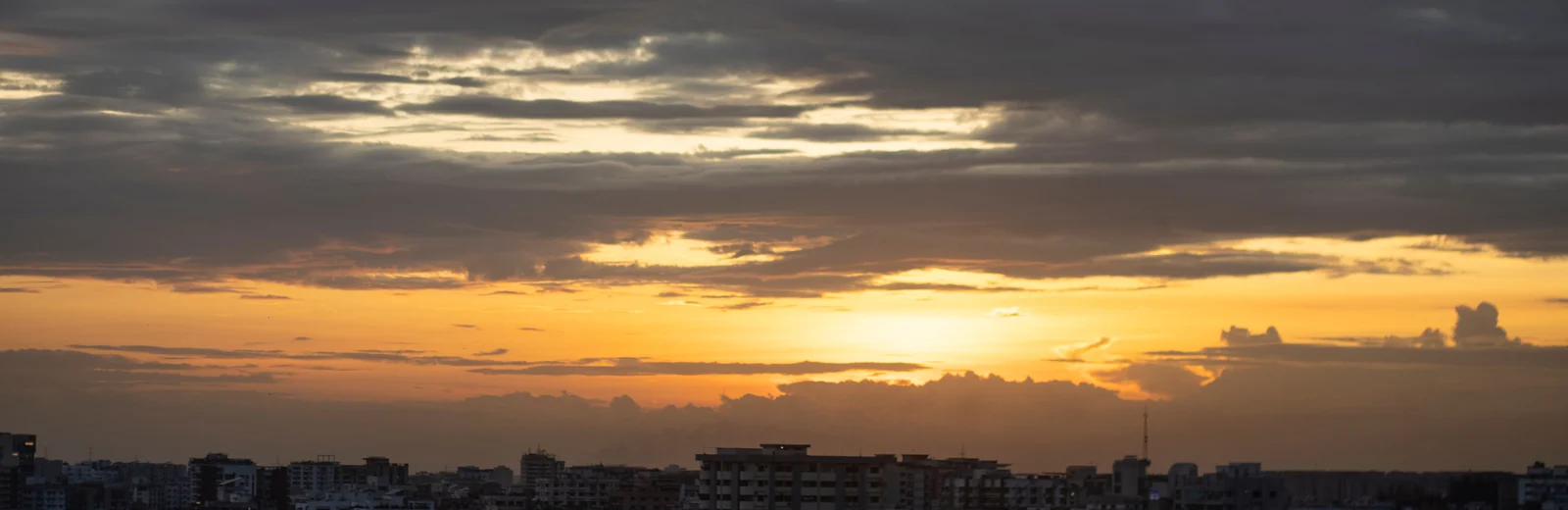 Skyline of Sayajipura, Vadodara at golden hour