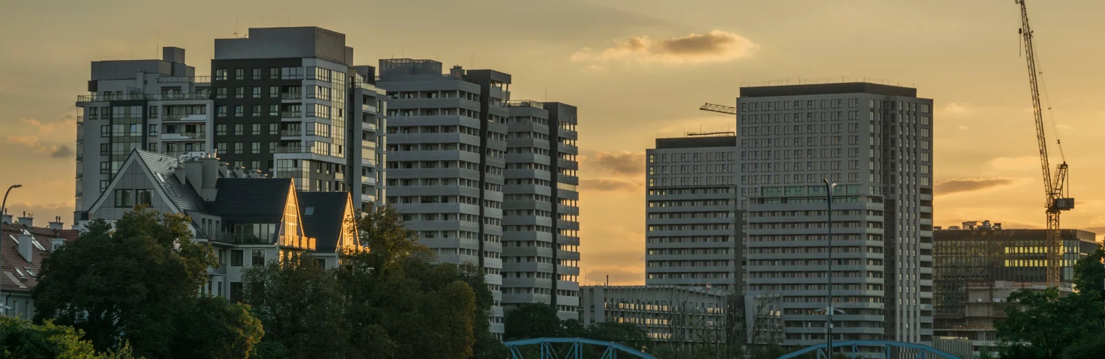Skyline of Sundarpura, Vadodara at golden hour