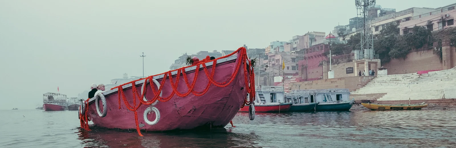 Skyline of Kakarmotha, Varanasi at golden hour