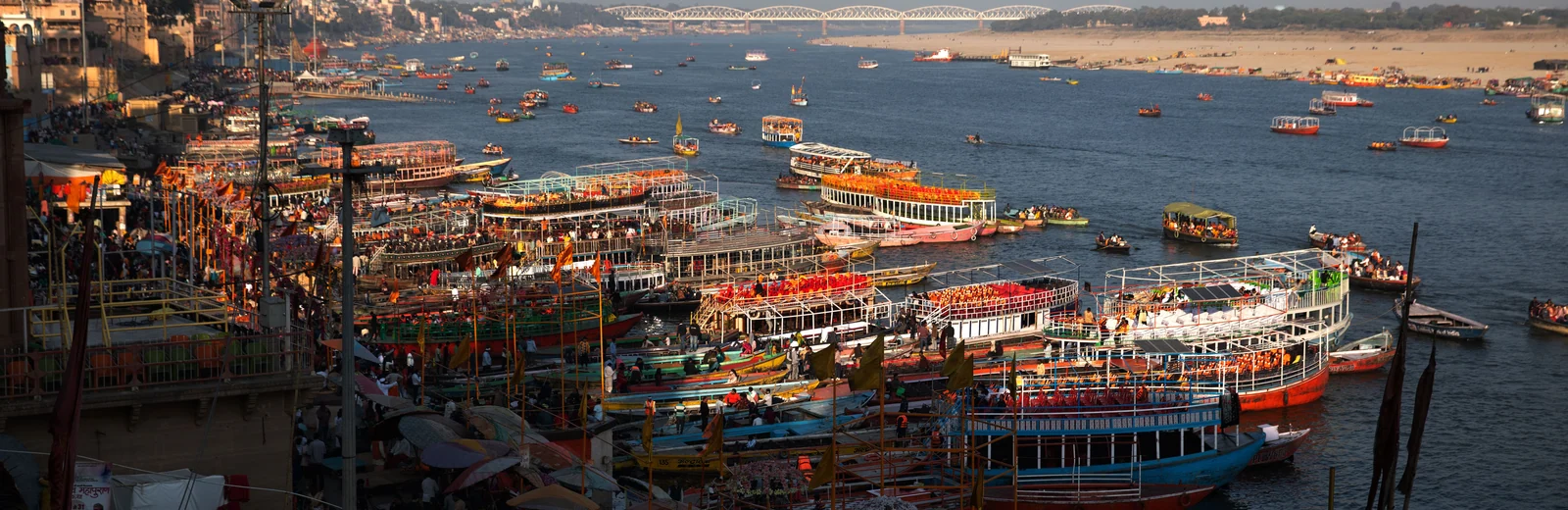 Skyline of Nasiripur, Varanasi at golden hour